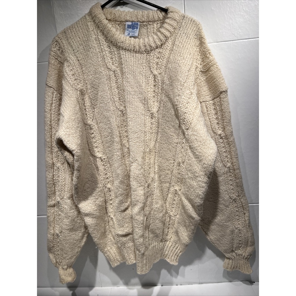 VINTAGE John‎ Molloy Sweater Mens Extra Large Ivory  Fisherman Wool Ireland